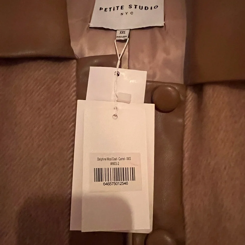 Petite Studio Tan Trench Coat with Leather Details - Picture 5 of 8